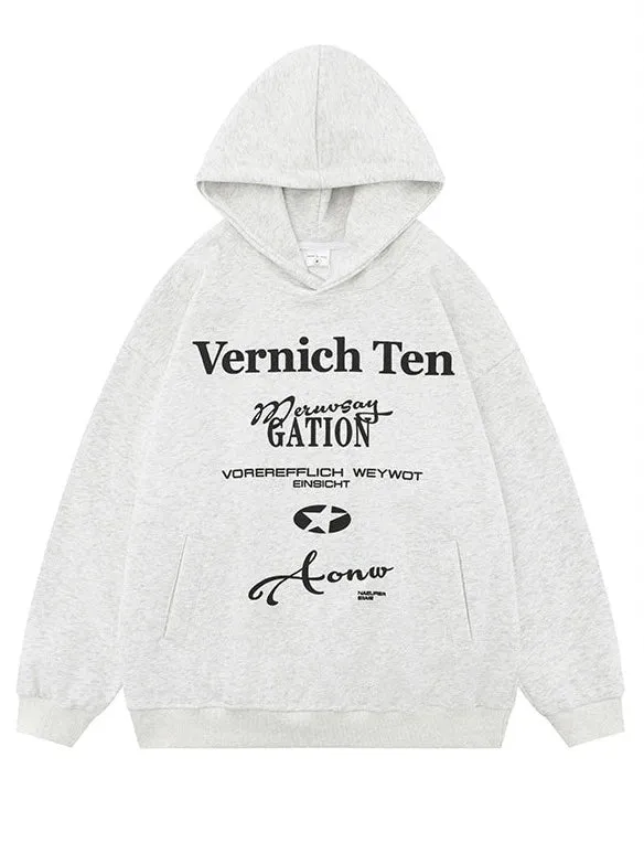 American Retro Print Letter Hoodie