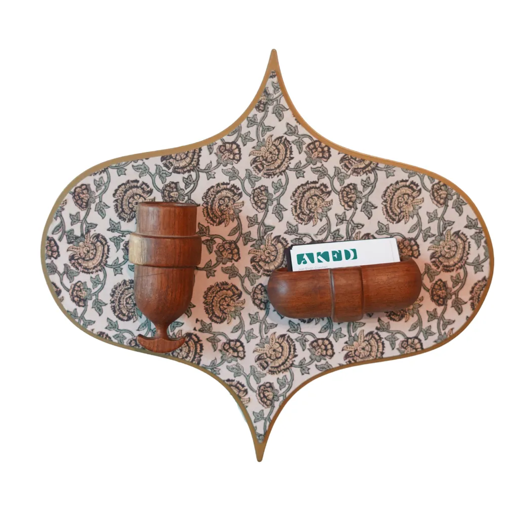 Artistic Magnetic Wall Hook | Wall Accent | Mughal Floral Print | Smart Utility