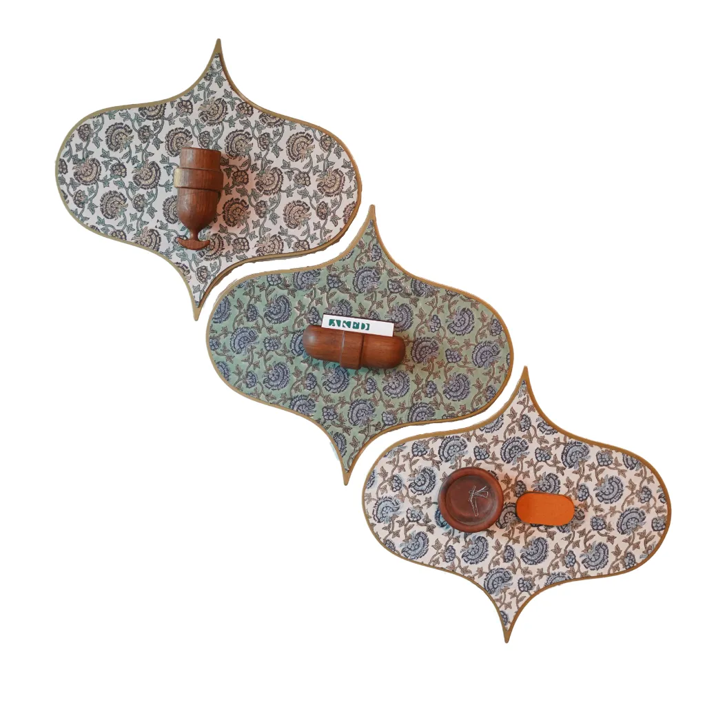 Artistic Magnetic Wall Hook | Wall Accent | Mughal Floral Print | Smart Utility