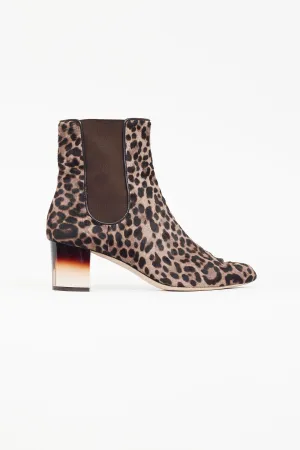Beige & Brown Textured Ankle Boot
