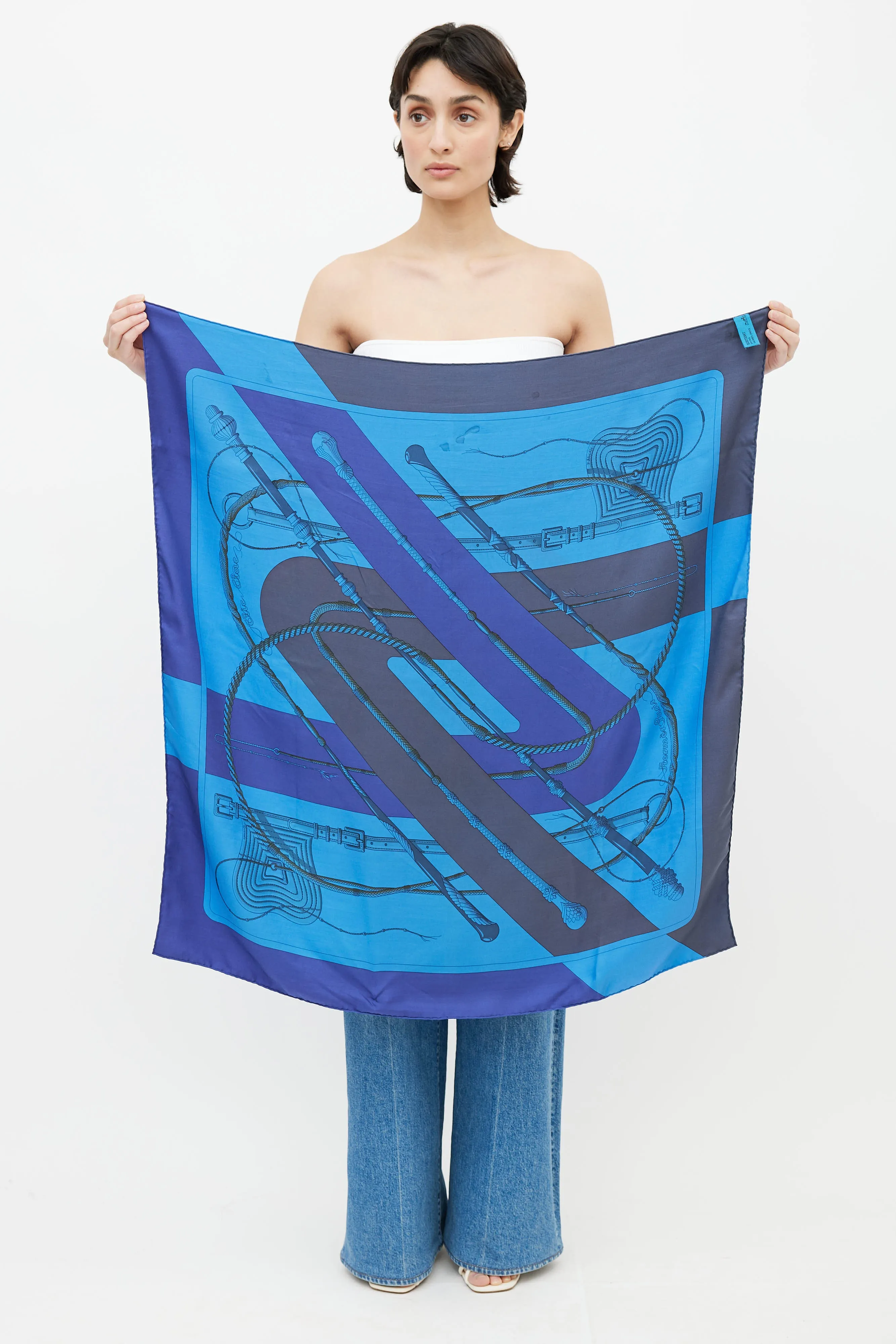 Blue Dip Dye Clic Clouc 90 Print Scarf