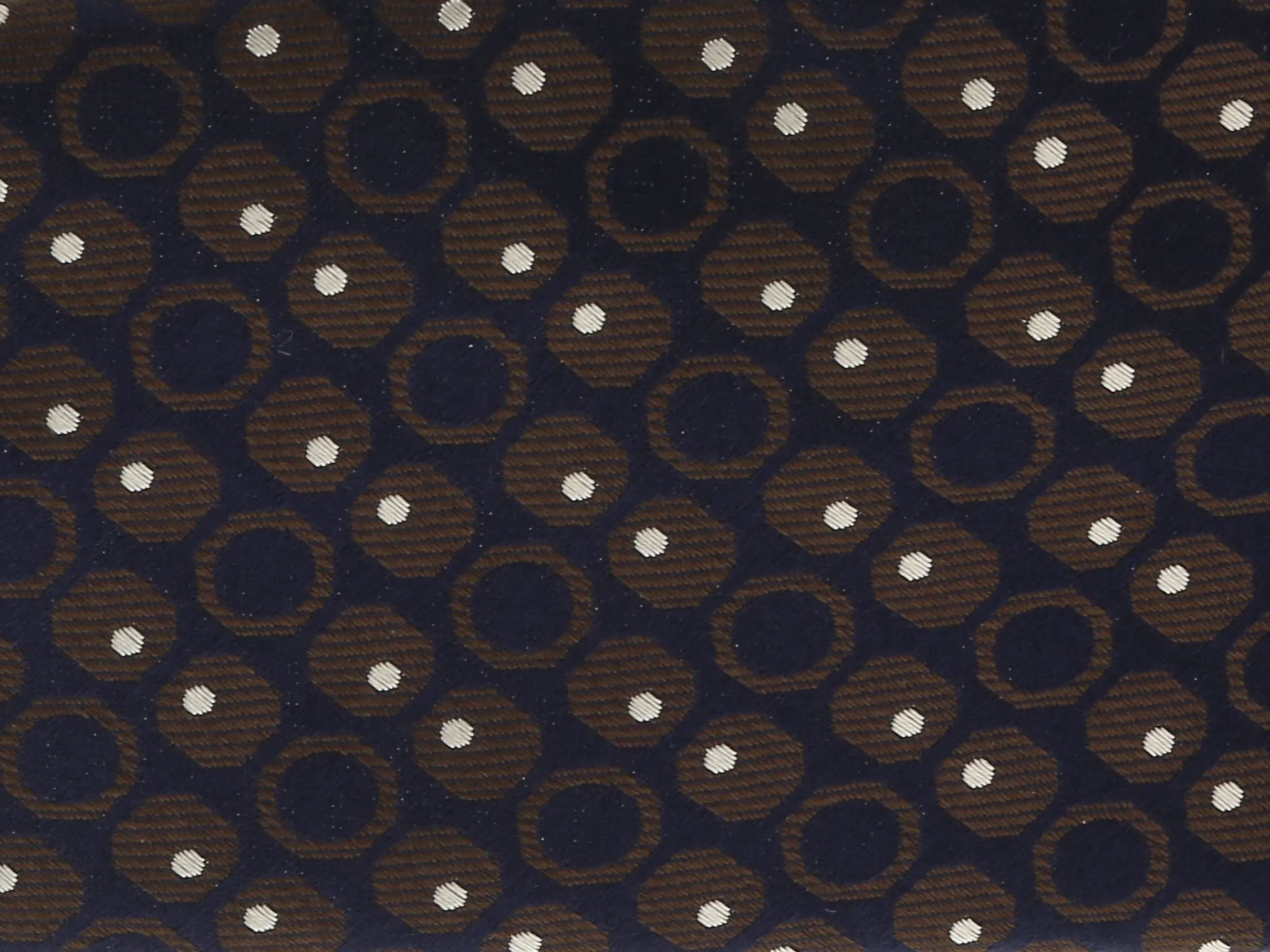 Canali Brown/Navy Blue Pure Silk Geometric Dot Pattern Tie- Blade Width 3in