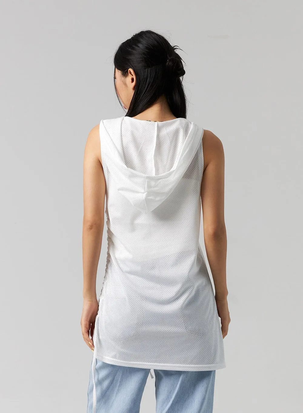 Graphic Hooded Sleeveless Top CG314