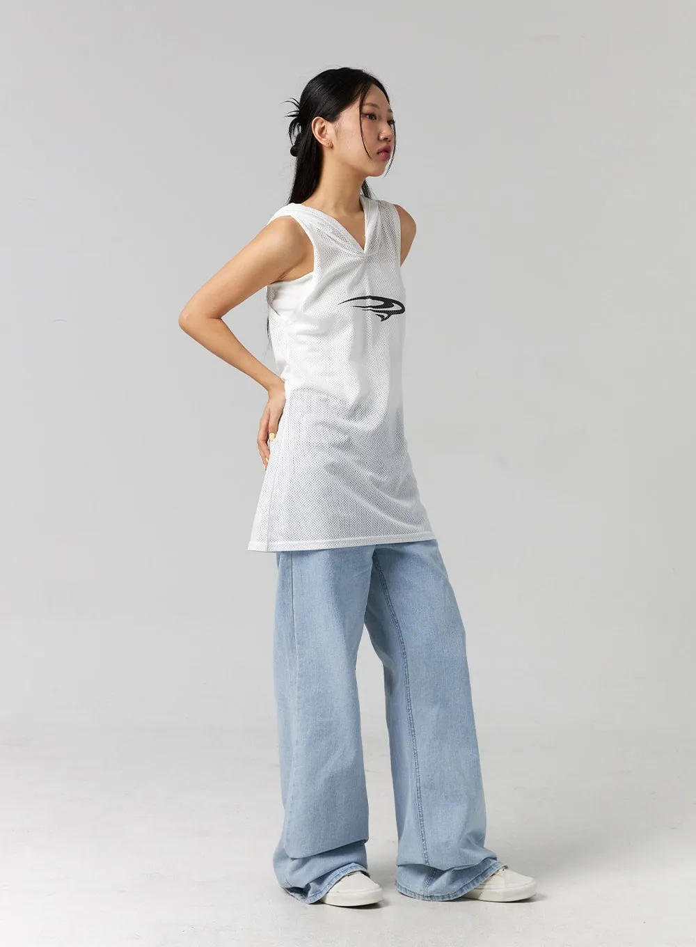 Graphic Hooded Sleeveless Top CG314