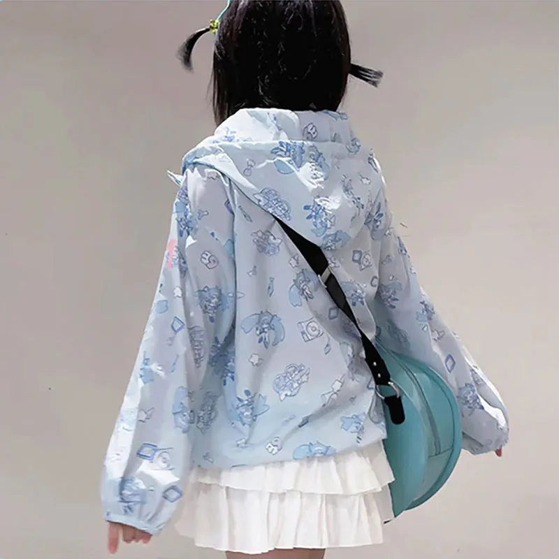 Hatsune Miku Print Sun Protection Full Zip Hoodie