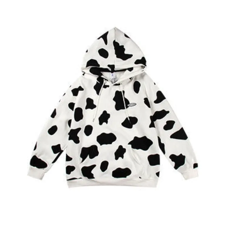 Kawaii Milk Cow Print Hoodie