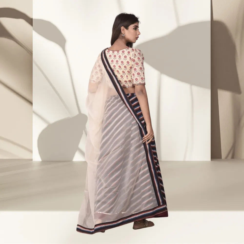 Leheriya Lehenga Set in Cotton | Hand Block Printed | Festive Wear