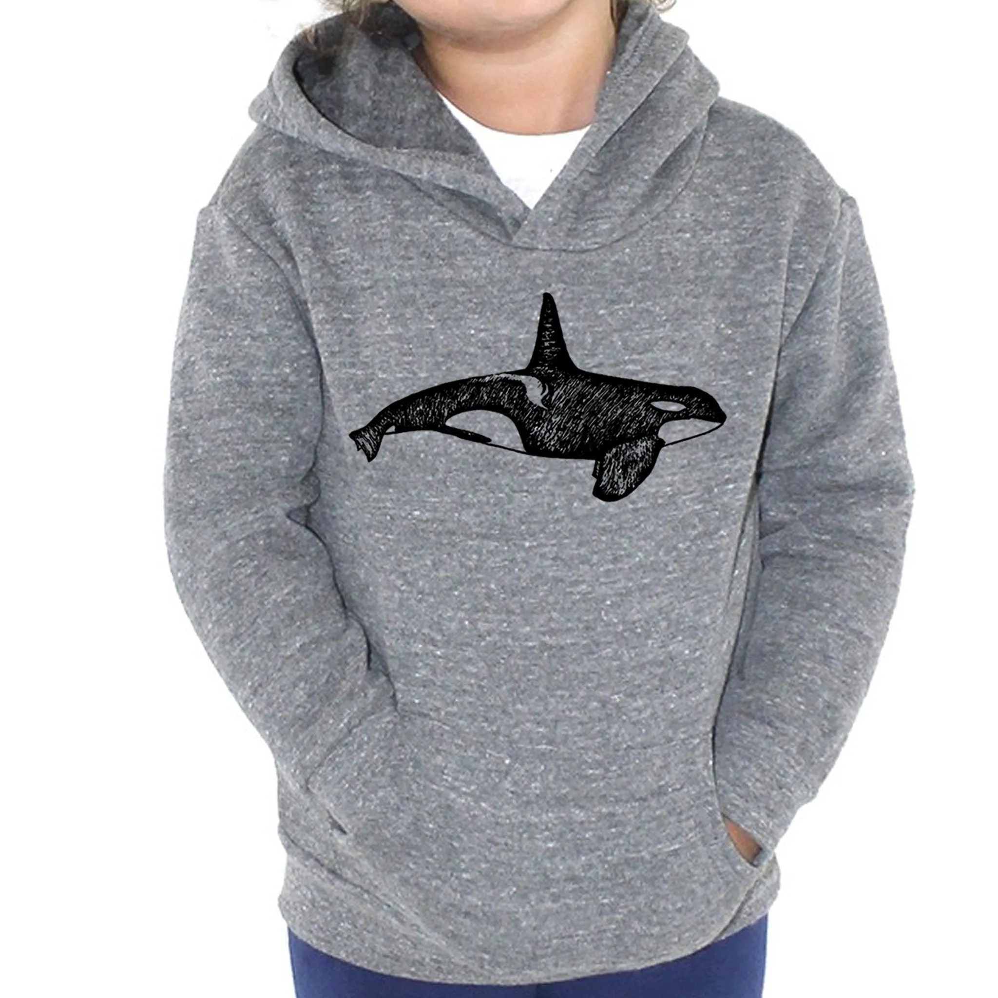 Orca whale - Toddler Triblend Fleece Hoodie (Vintage Grey)
