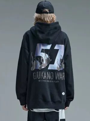 Print Diamond Hoodie Black