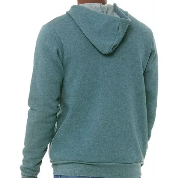 Unisex 50/50 Fleece Zip Hoodie (Heather Teal)